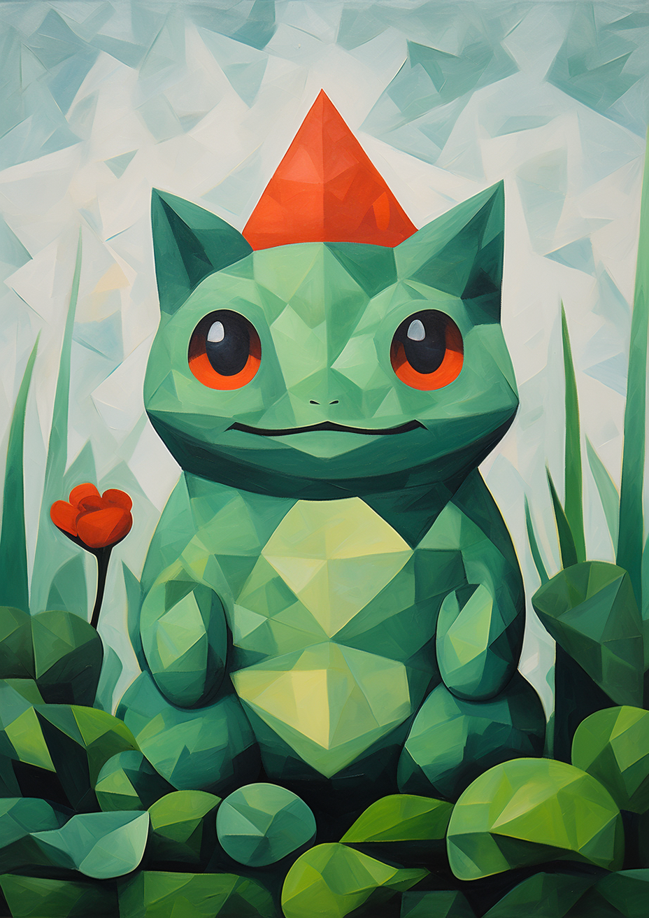 Abstract Bulbasaur in Picasso Style