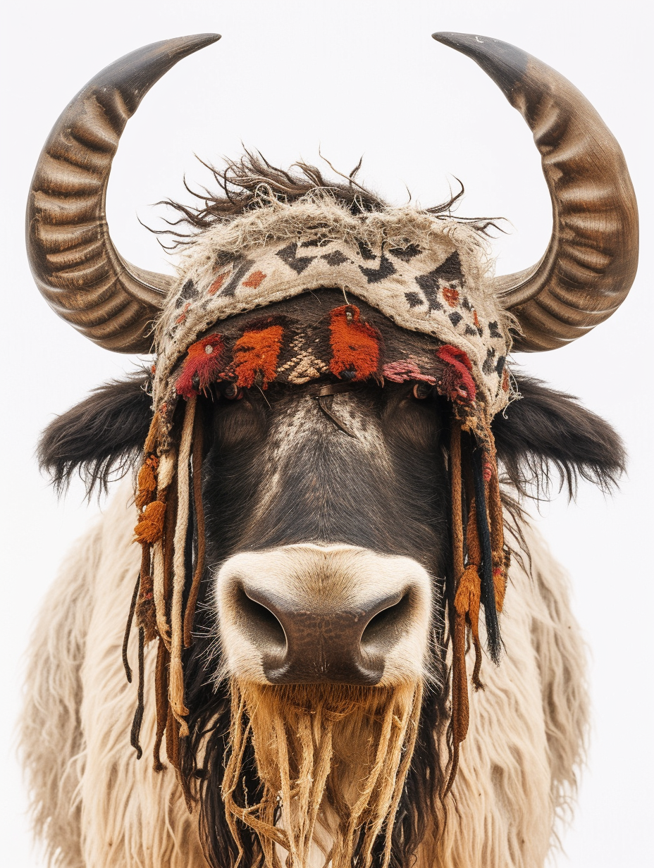 Bulgarian Kukeri on White Background