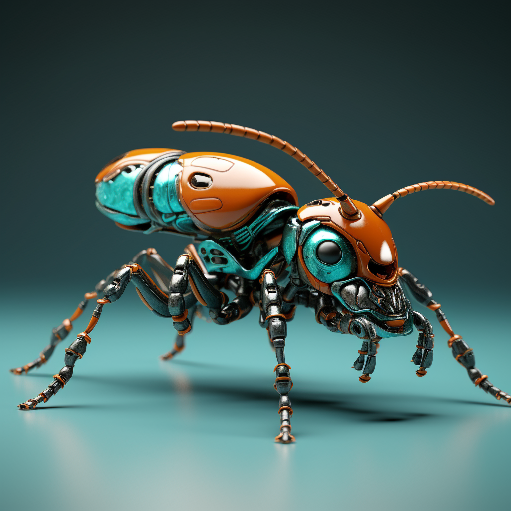 Vibrant Pixar 3D Bullet Ant in Teal and Orange