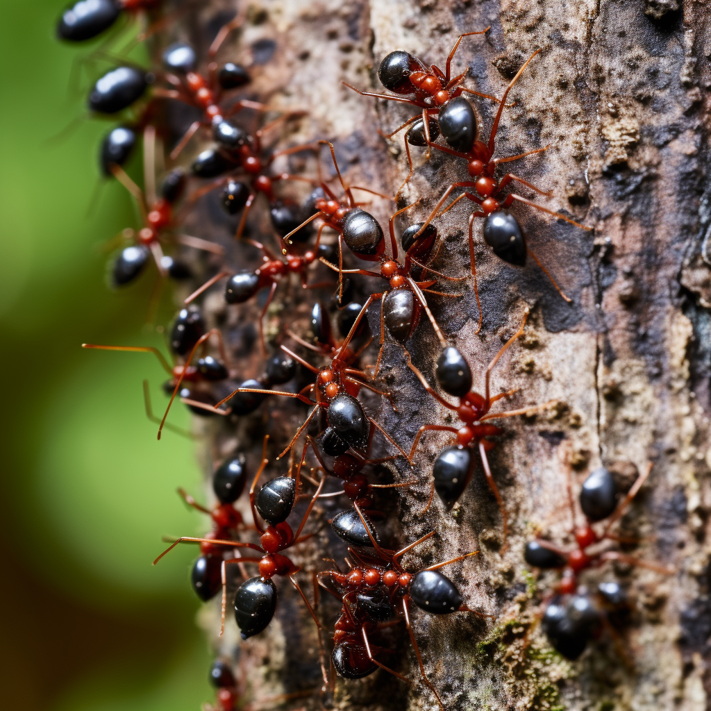 Bullet ants on tree in Amazon