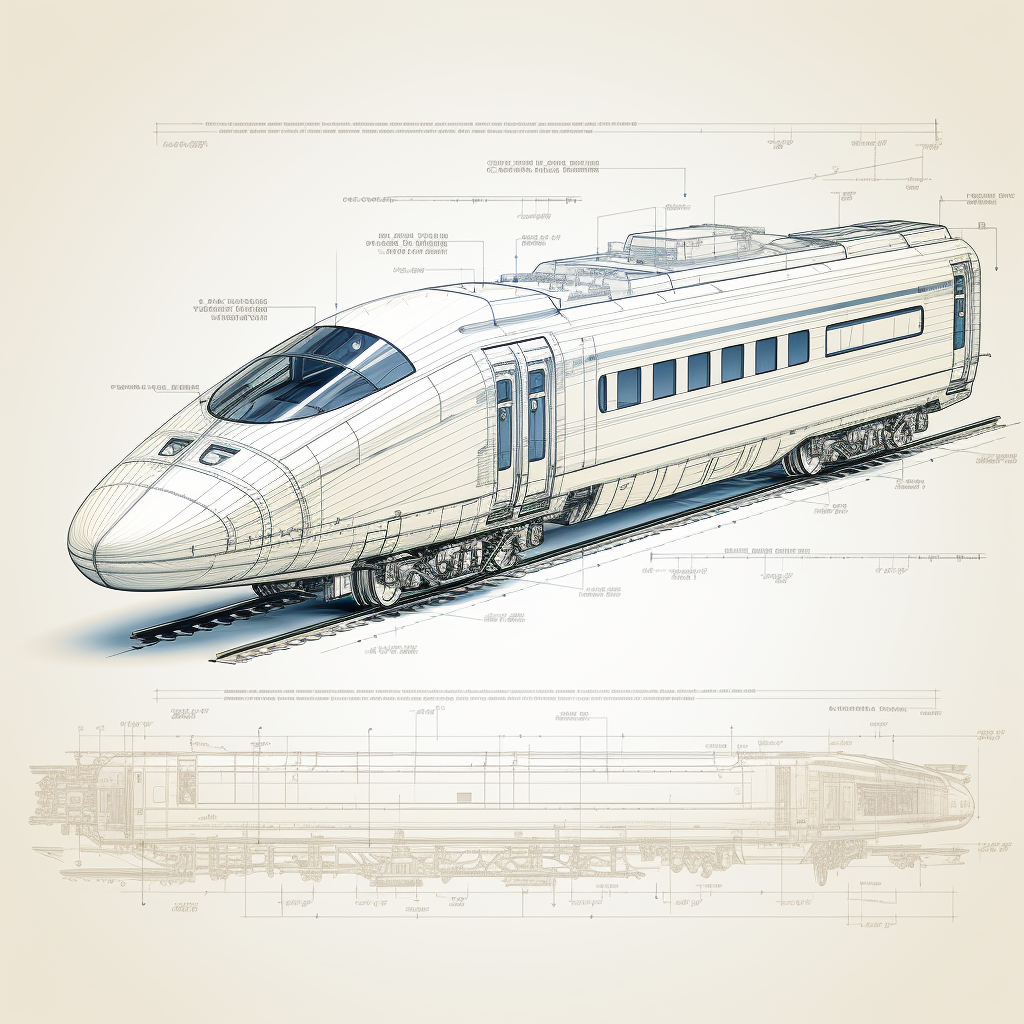 Bullet train blueprint measurements monotone minimal simple