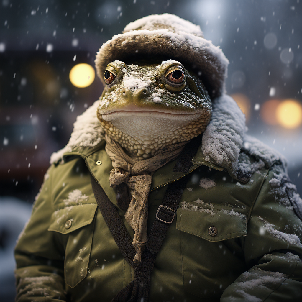 Bullfrog truck driver in snowstorm NFT image