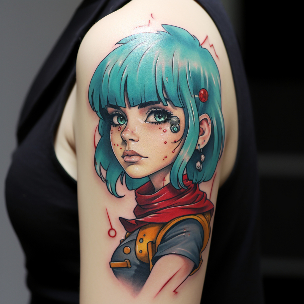 Stylish Bulma Tattoo Design