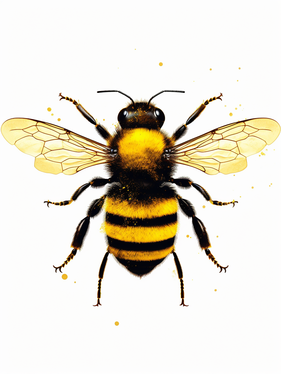 Black Stencil Bumblebee Yellow Abdomen