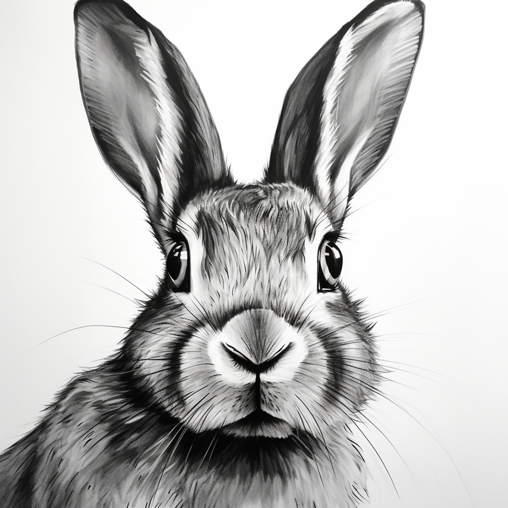 Close up portrait of an adorable bunny face