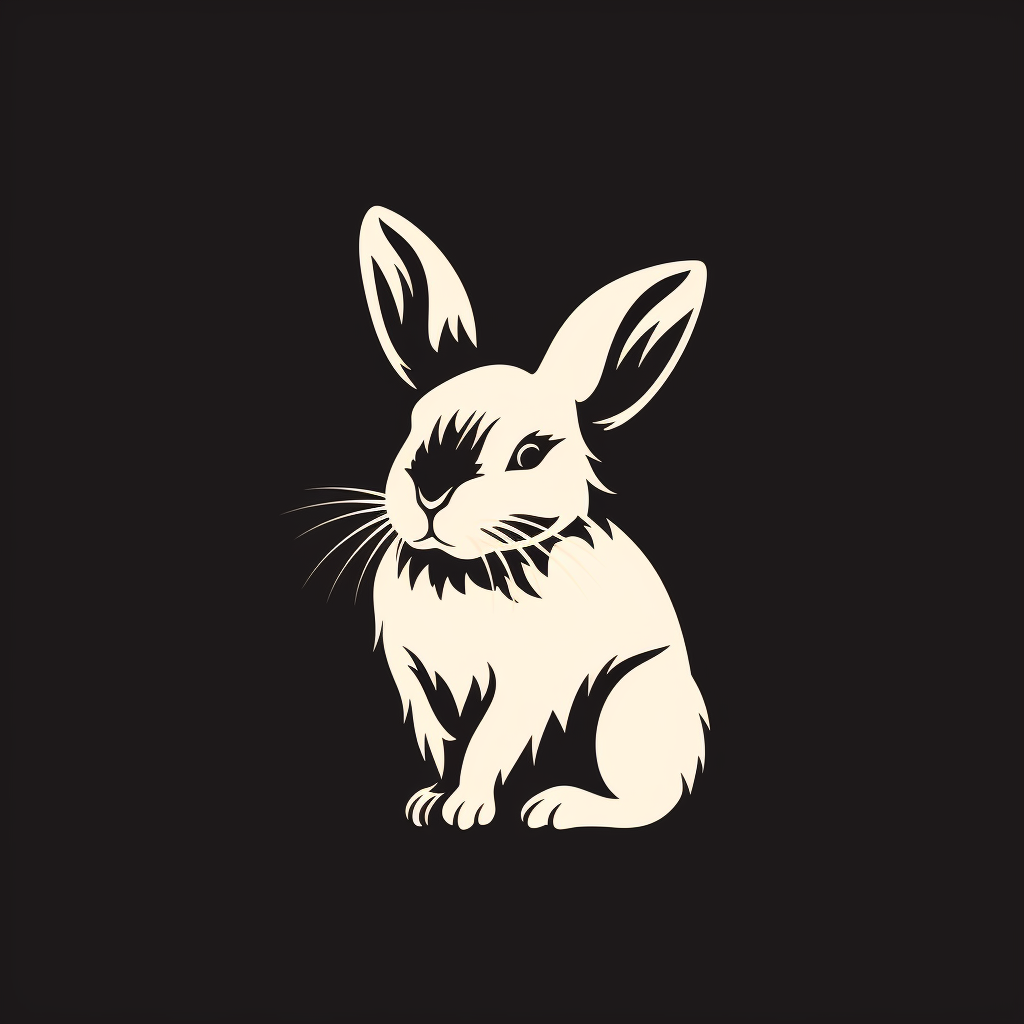 Minimalistic logo of a lop-eared rabbit