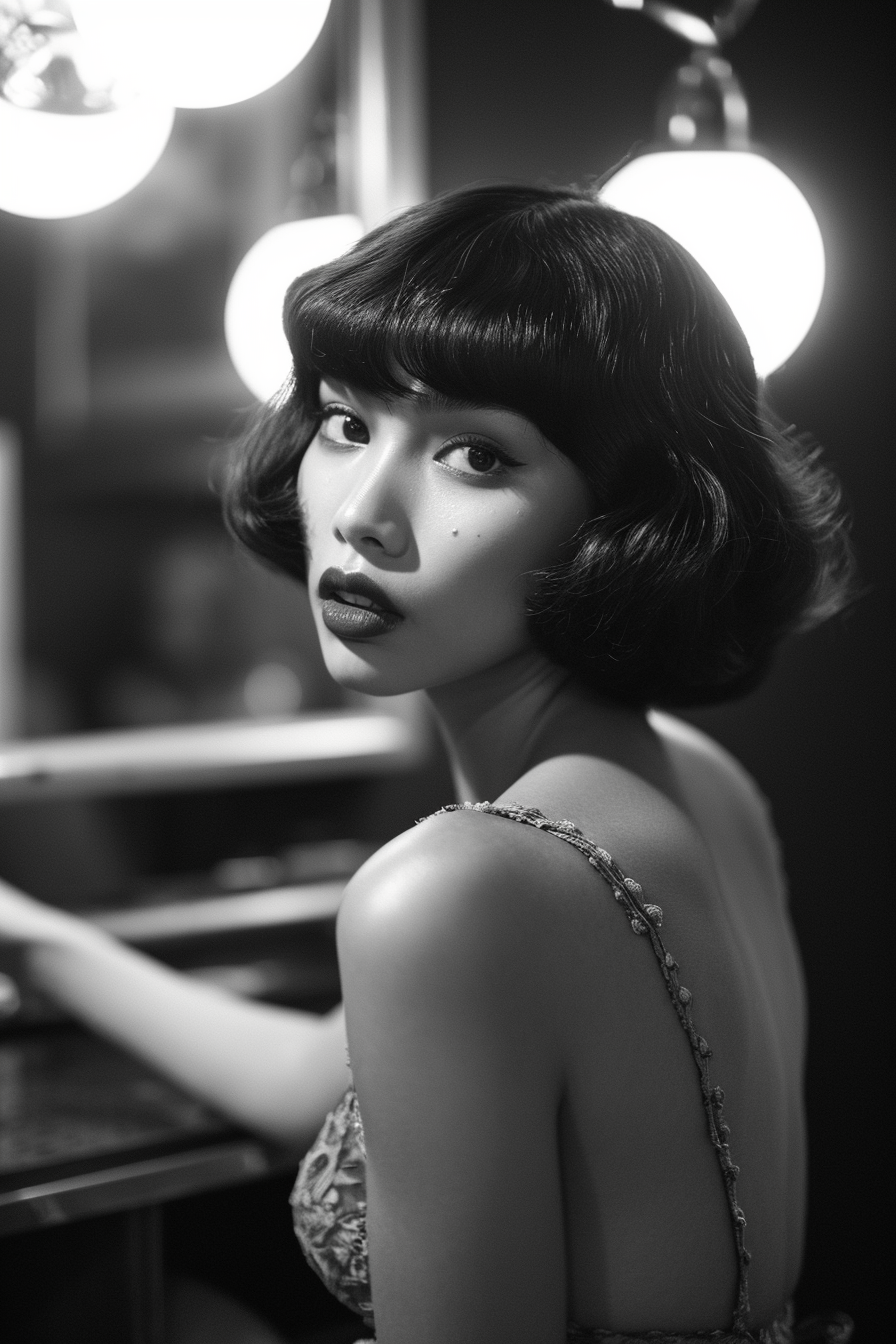 Burlesque girl in dressing room