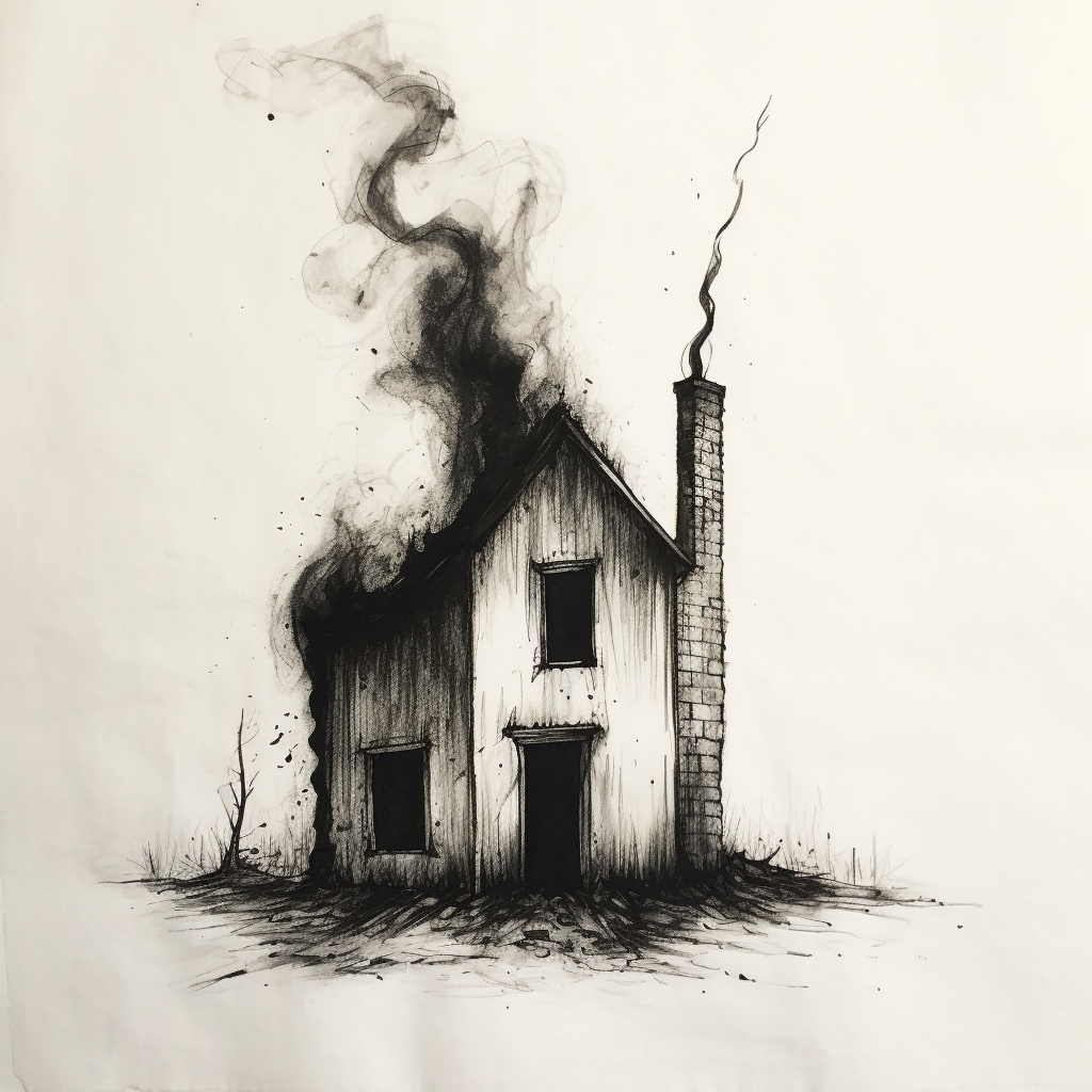 Pencil Art of Burned Home ?