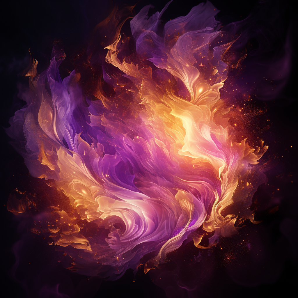 Burning gold purple flame high resolution