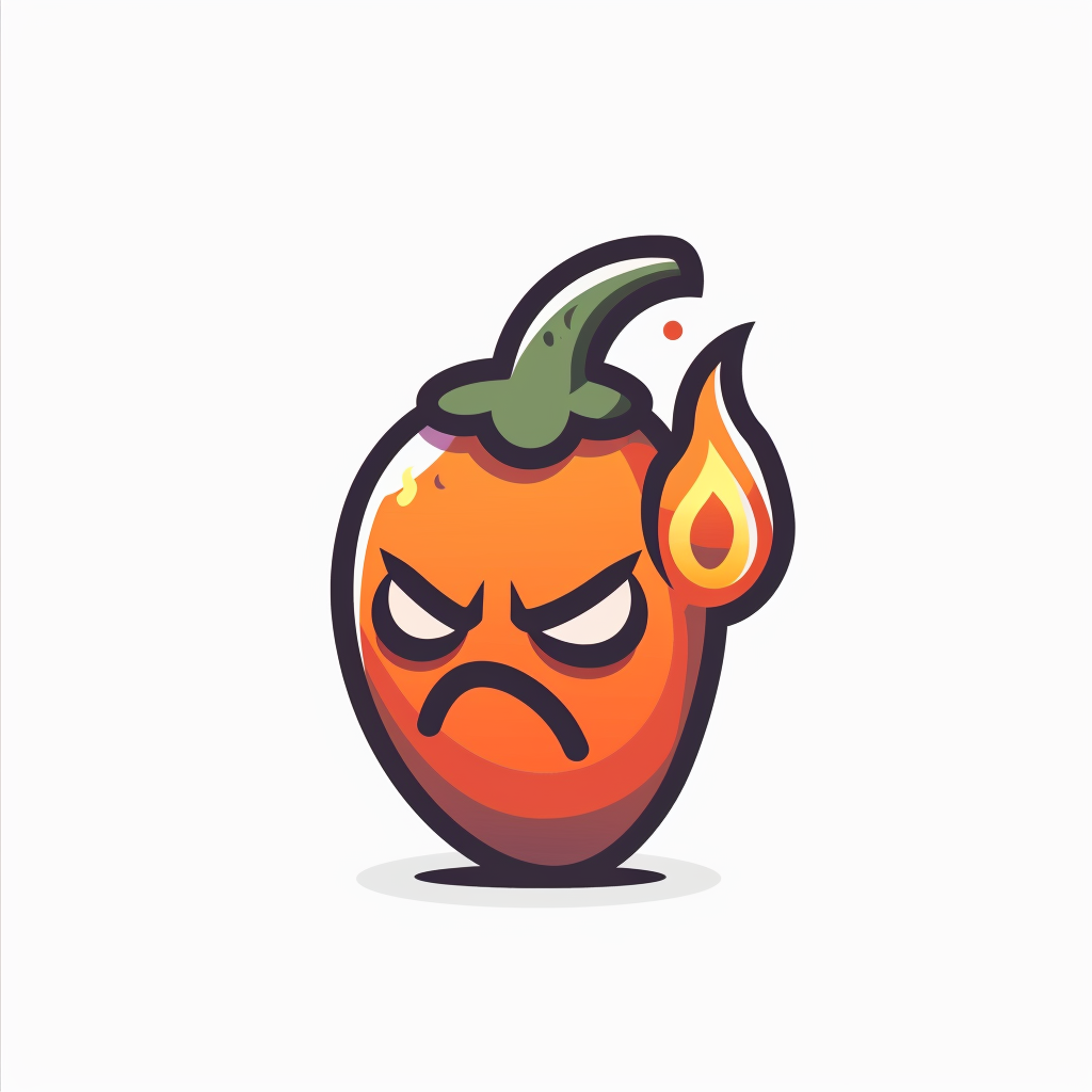 Angry hot pepper cartoon character