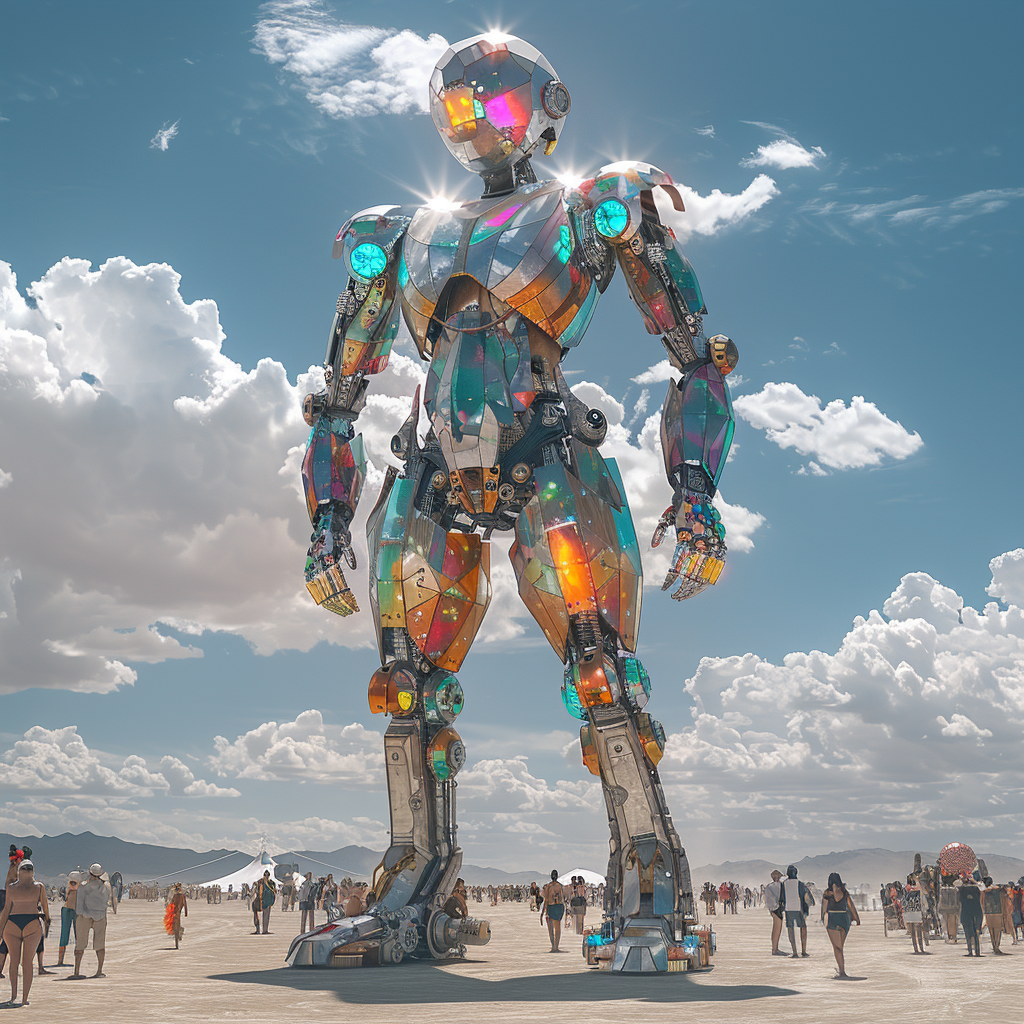 Burning Man Futuristic Art Style