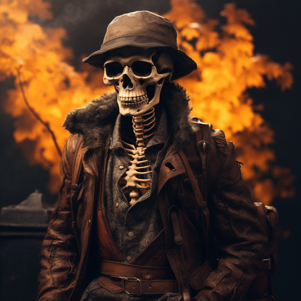 Burnt Stylish Skeleton Adventurer Photo