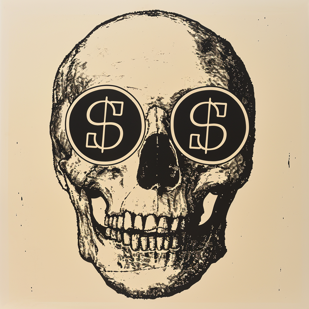 Anthony Burrill Skull Dollar Signs