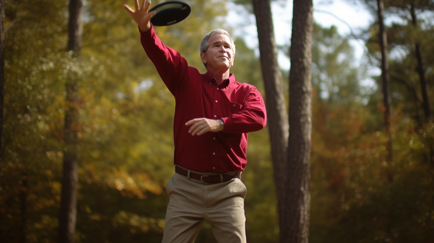 George W Bush playing disc golf