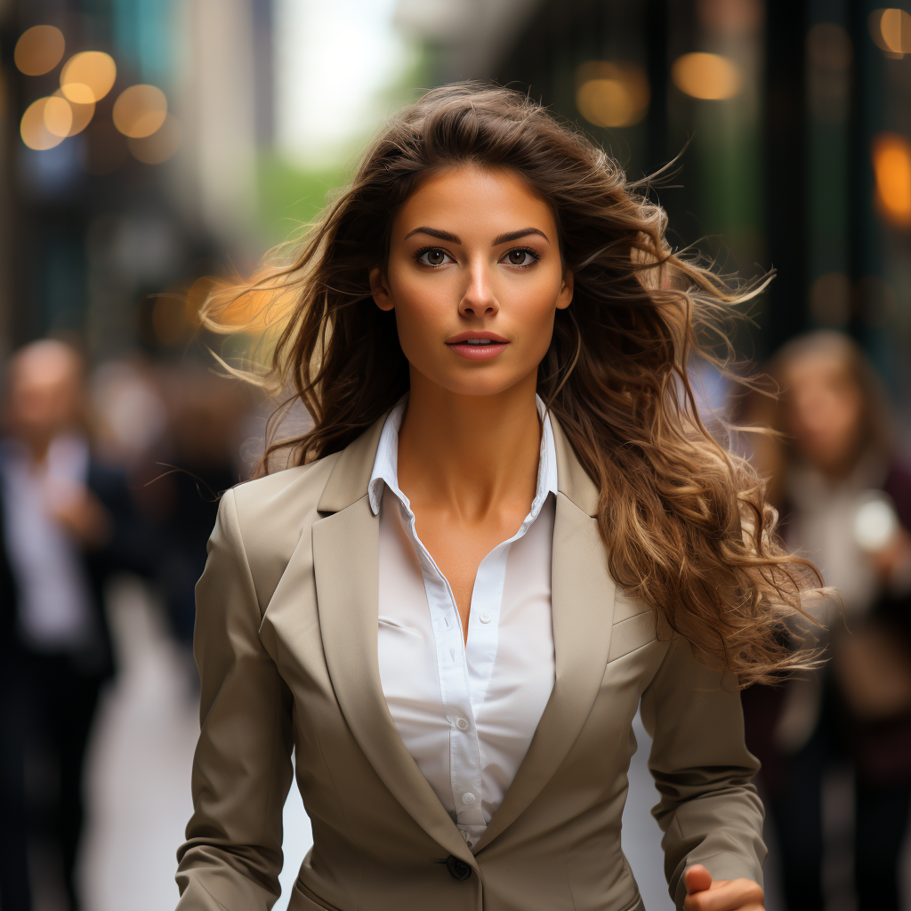 Business woman in a hurry