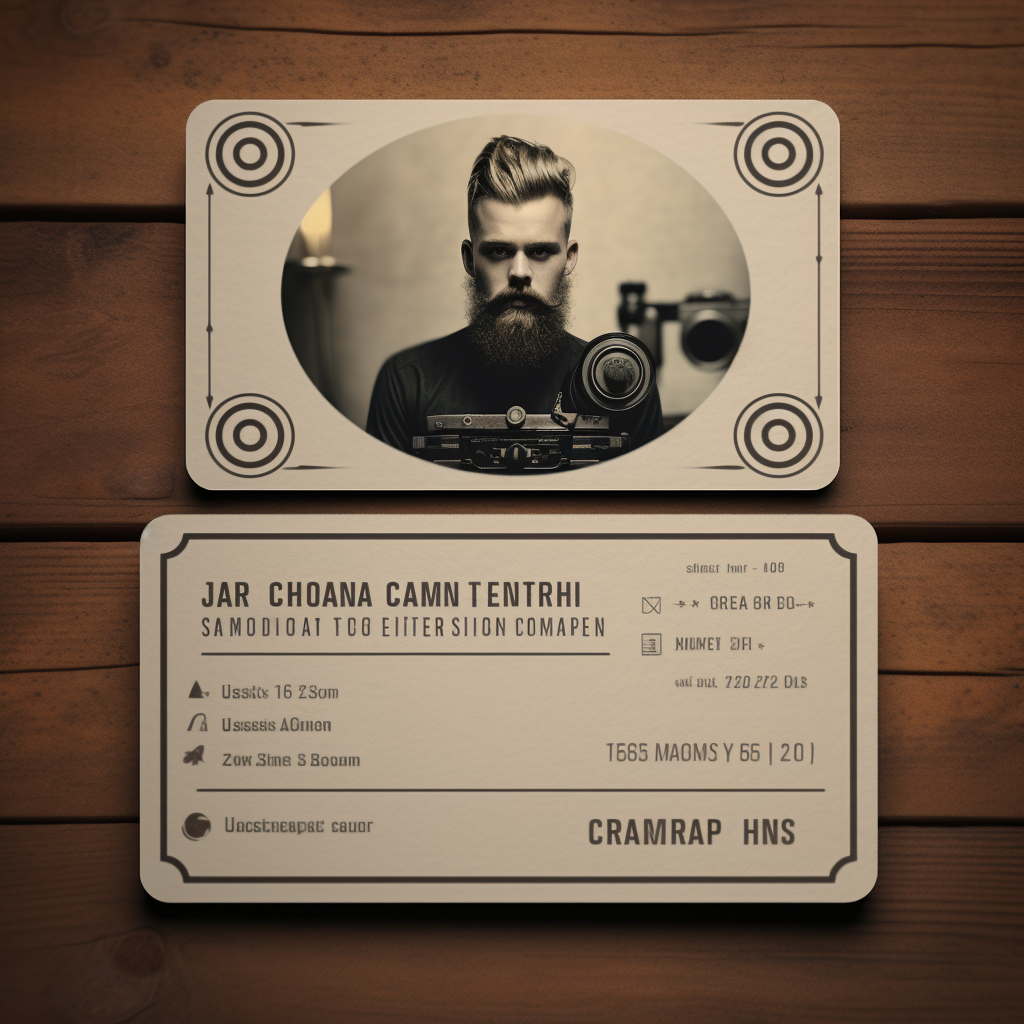 Business card for videographer showcasing their skills