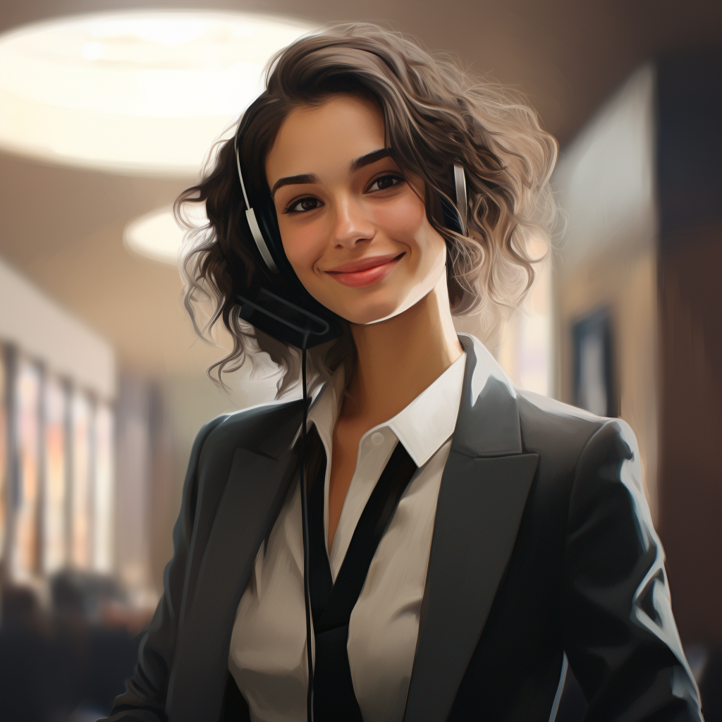 Confident business woman smiling in suit