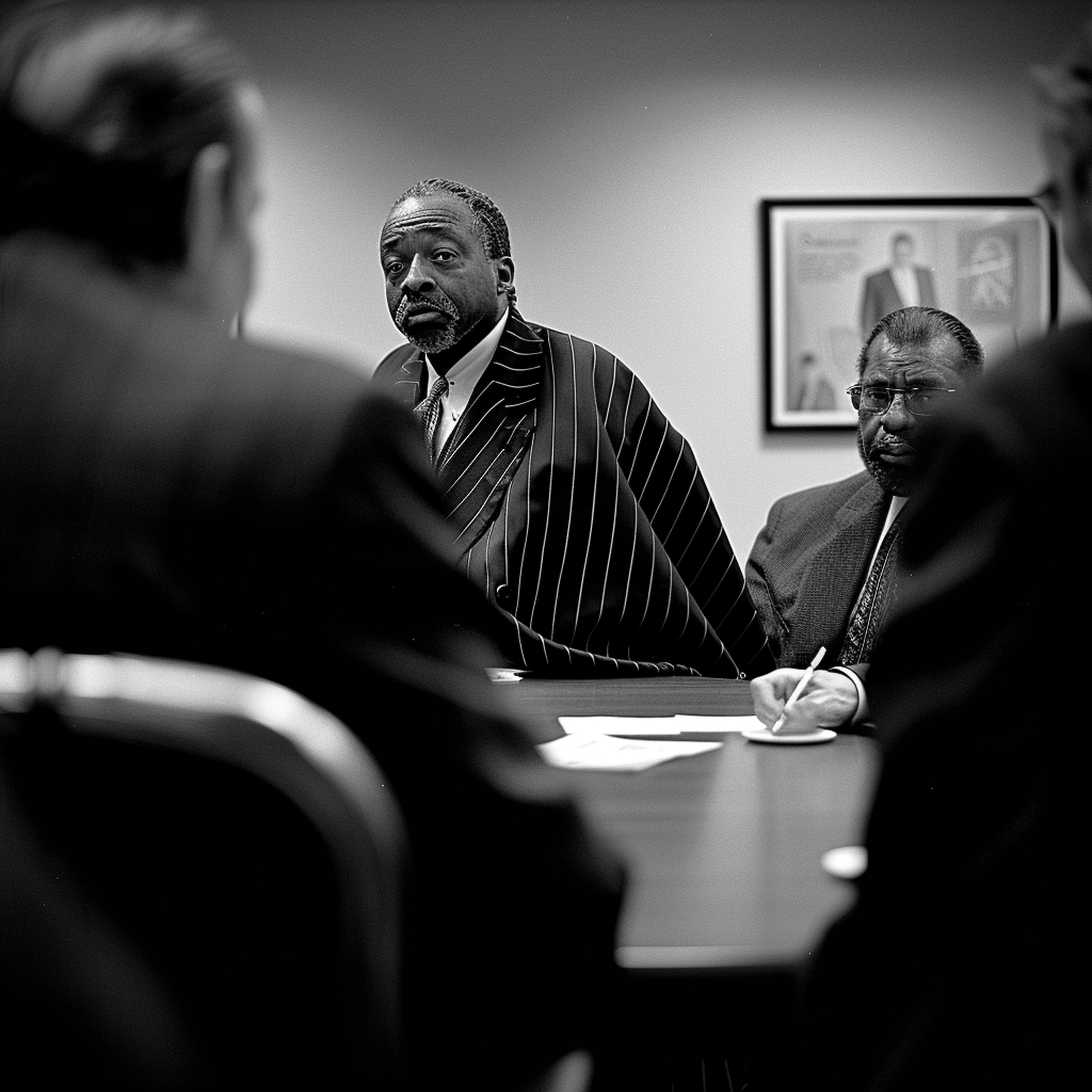 businessman meeting pinstripe cape