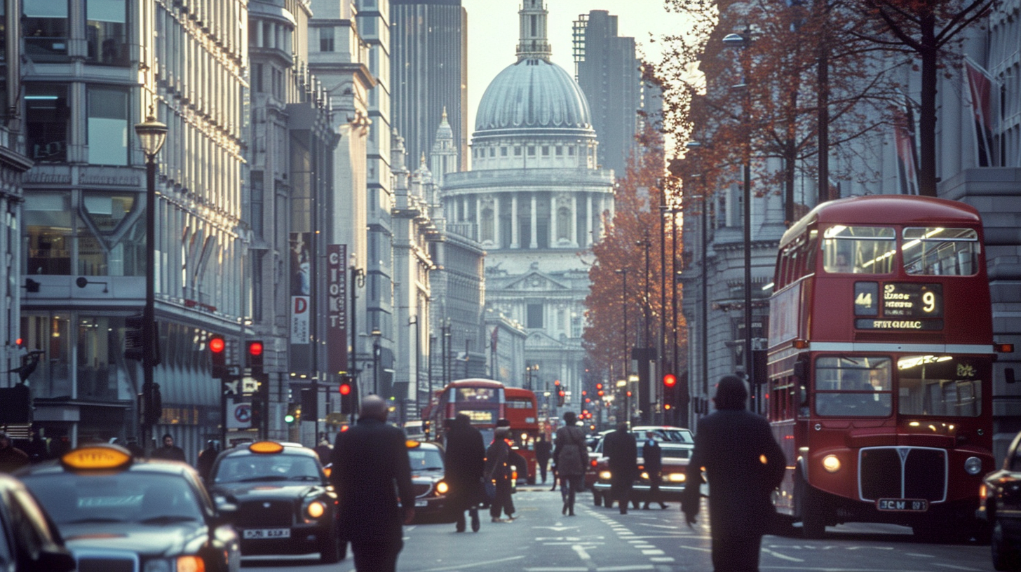 Busy Financial District London Image