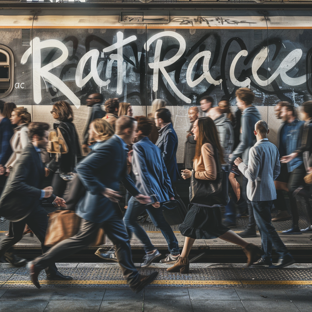 busy train station people running