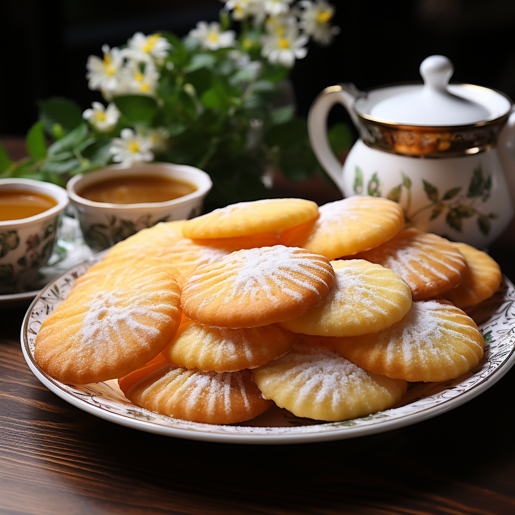 Homemade butter cookies on a plate