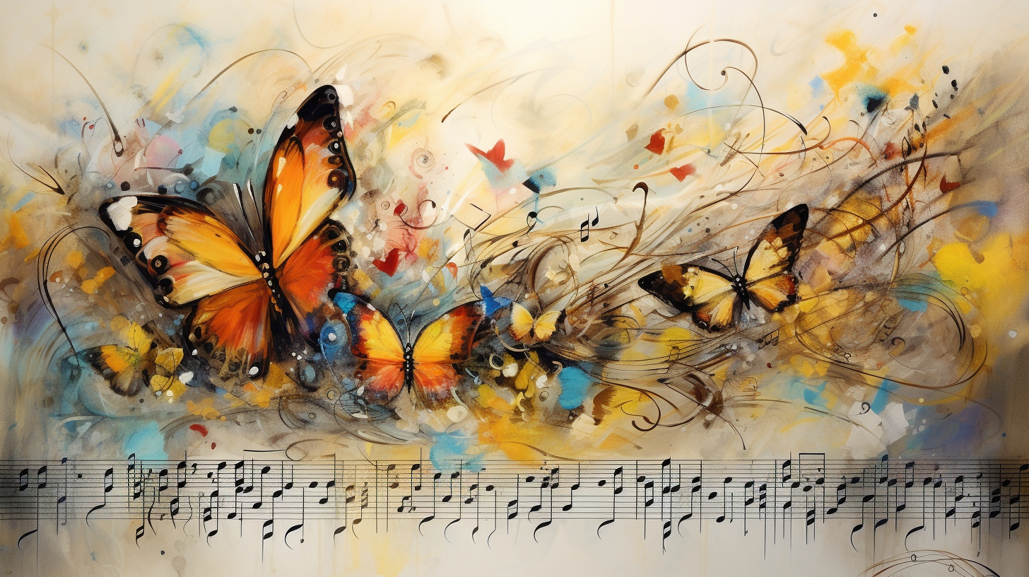 Colorful butterflies with harmonious wings