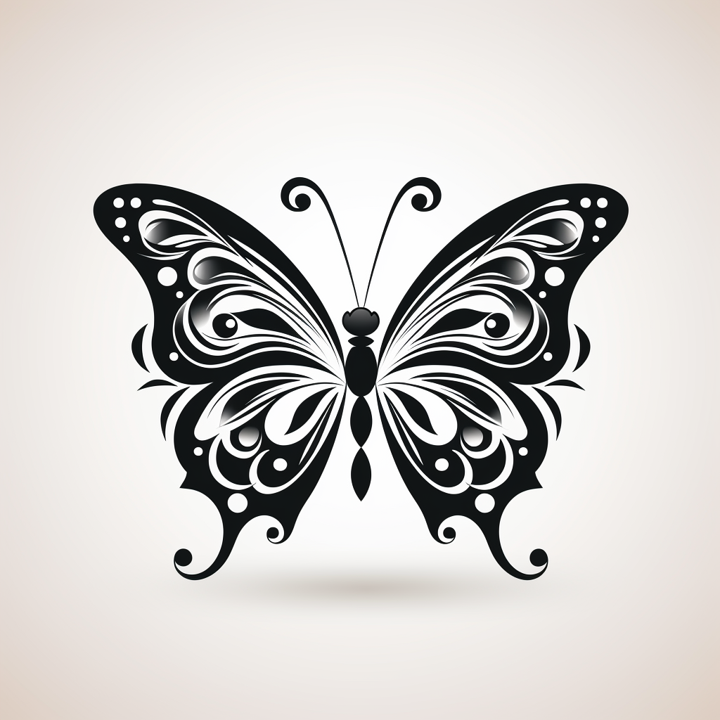 Butterfly Silhouette SVG White Background