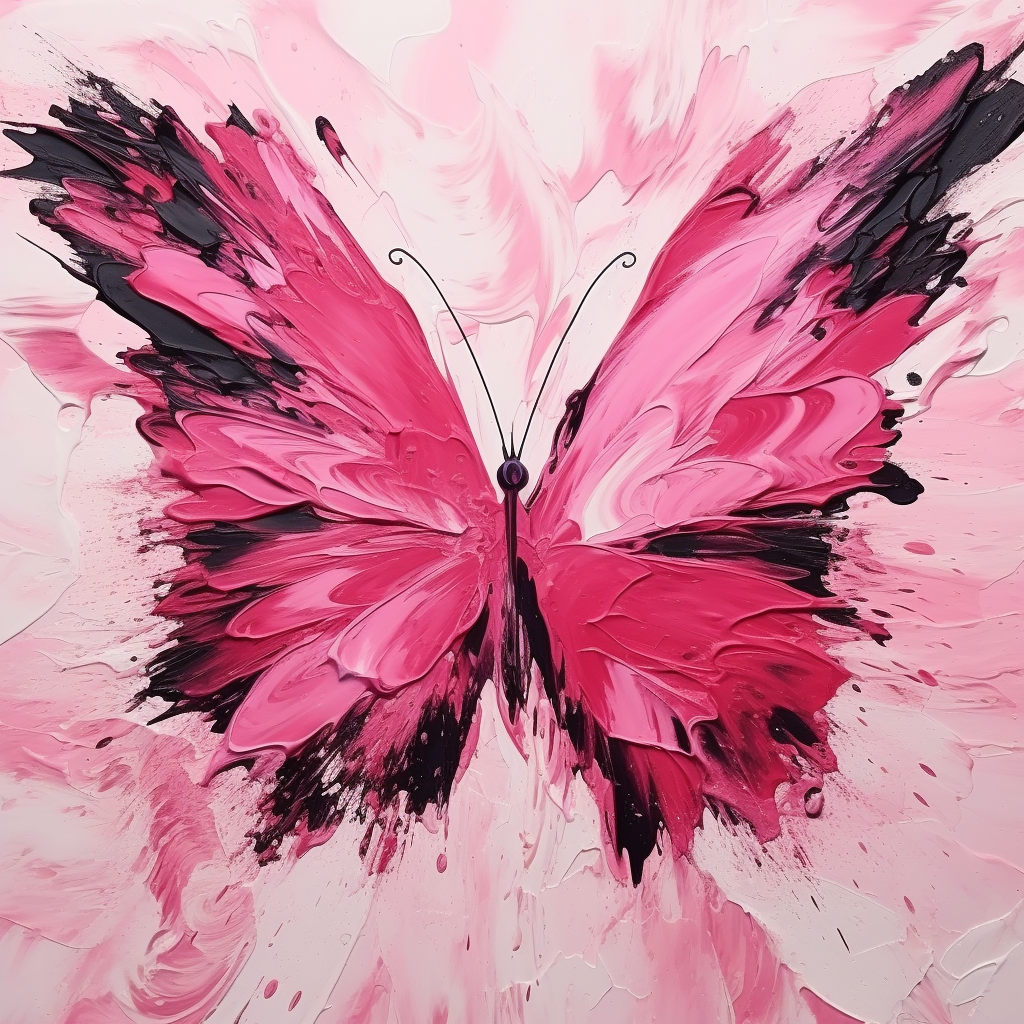 Beautiful Pink Butterfly Art