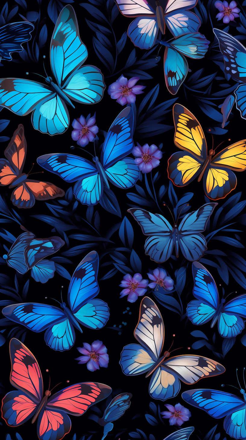 Vibrant butterfly seamless pattern design