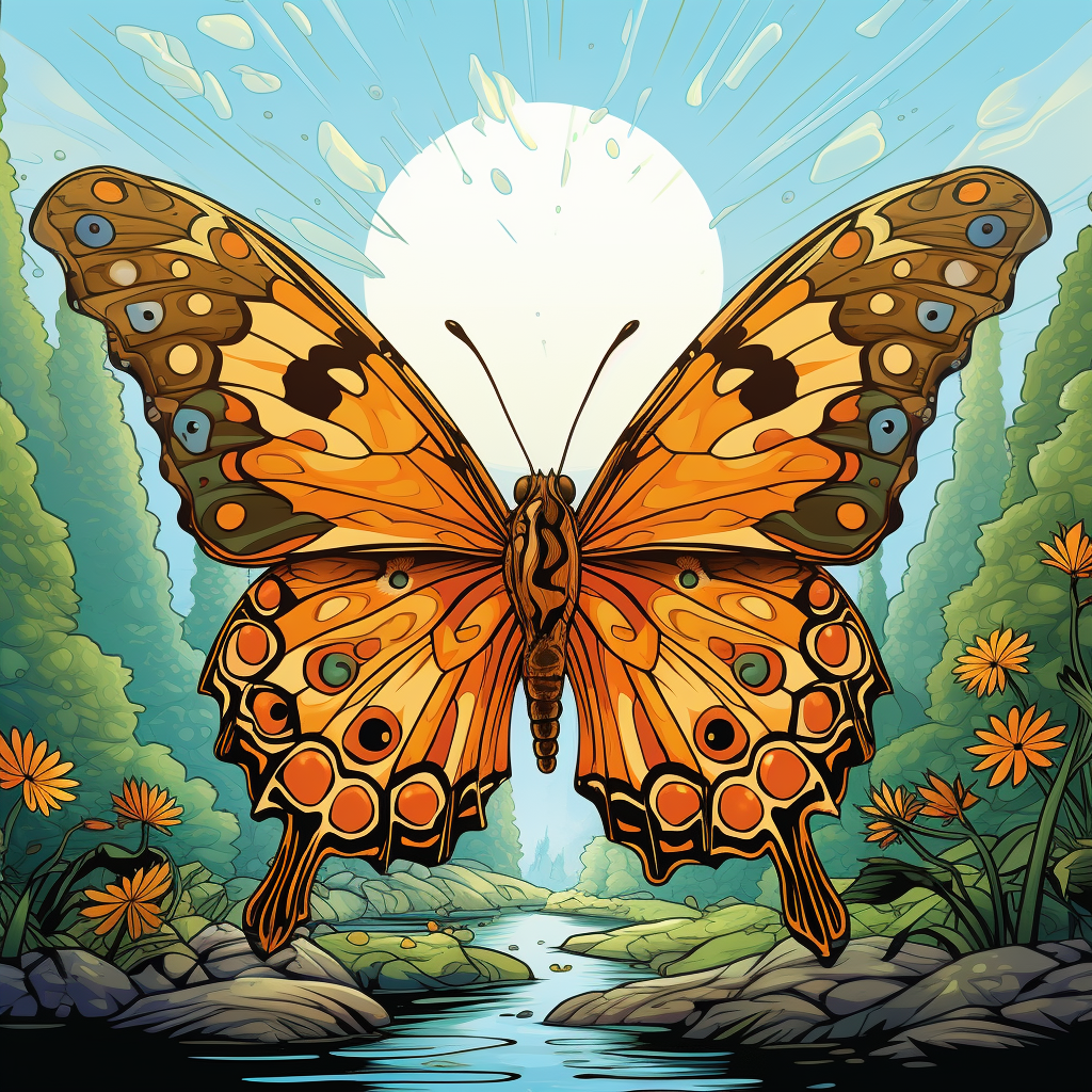 Adorable butterfly cartoon illustration