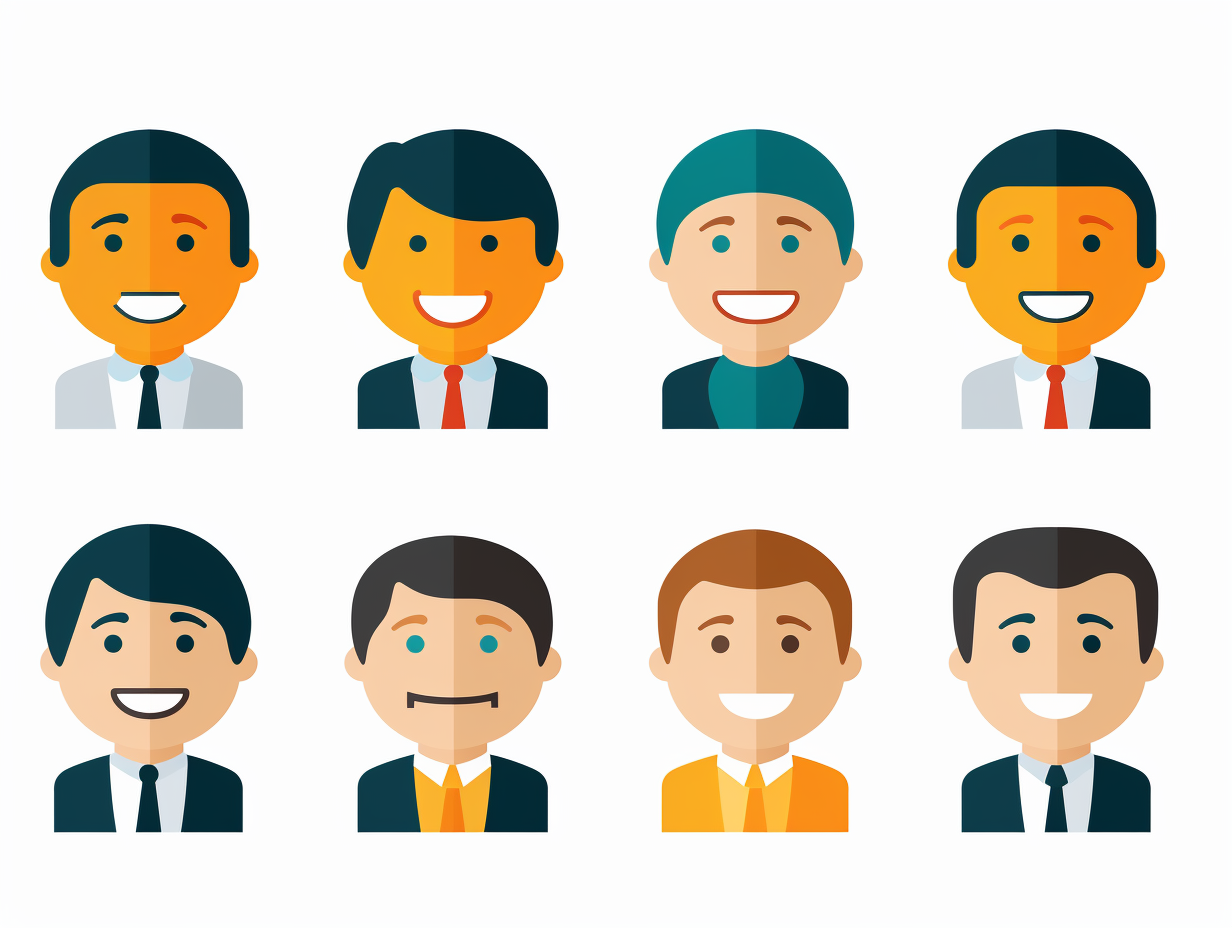 Confident and Smiling C-Suite Icons