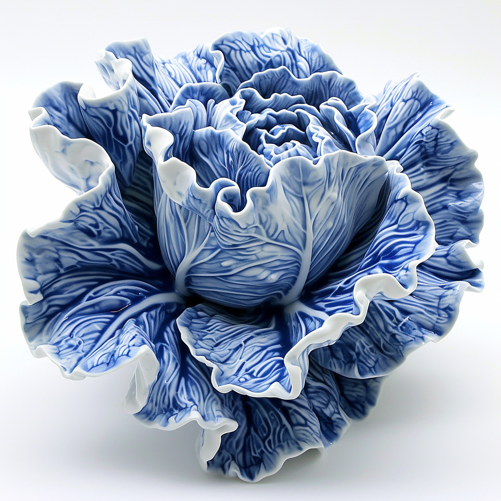 Ceramic Cabbage Head Sculpture