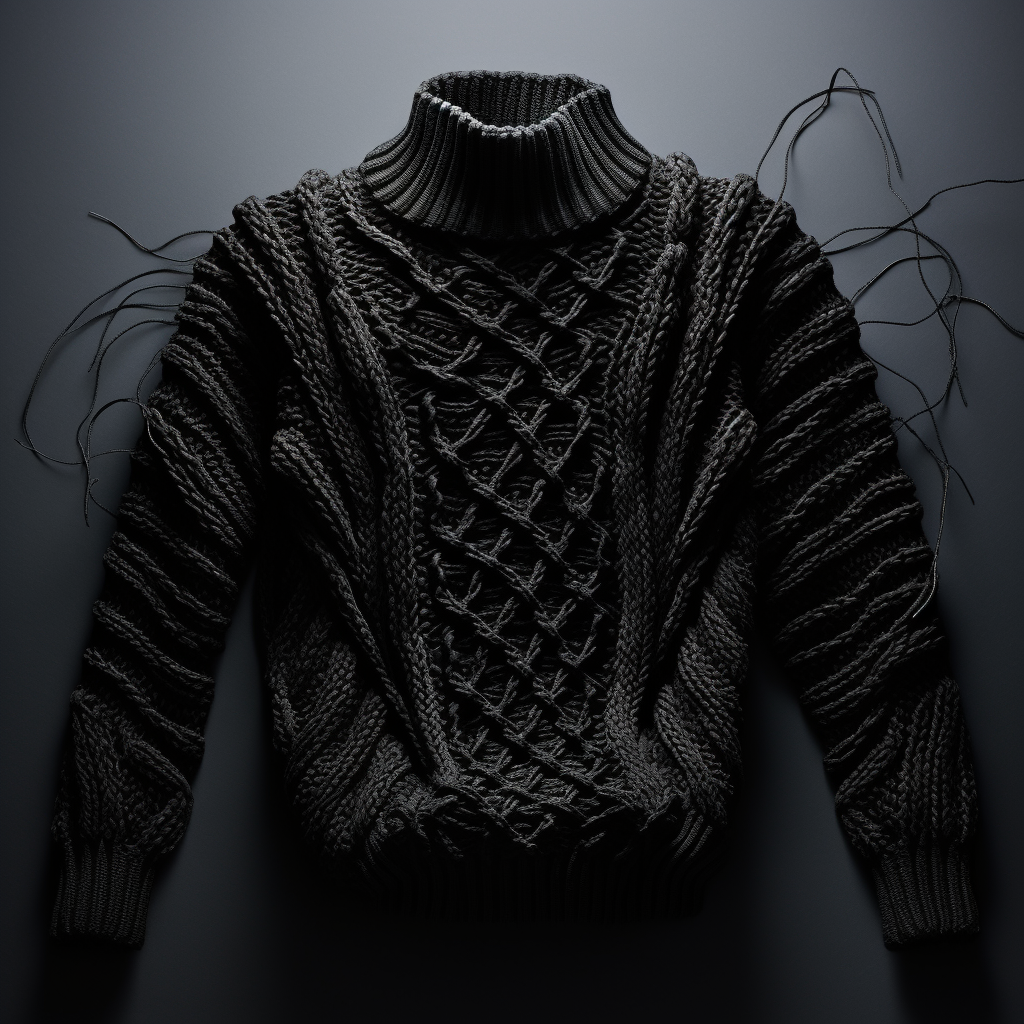 Cable Knit Sweater on Black Background