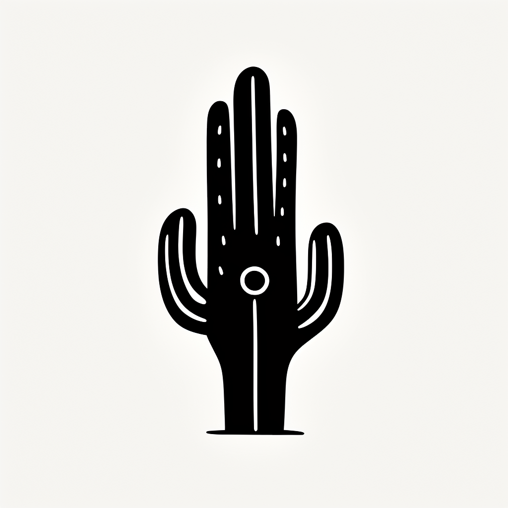 Minimalist cactus with eyes, hands, and feet