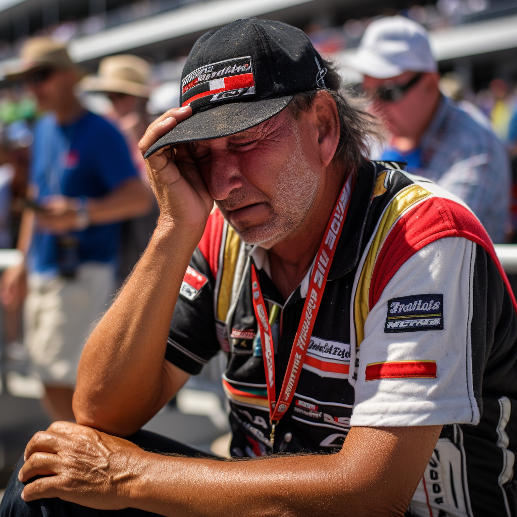 Emotional Cadillac Racing Fan in Stands