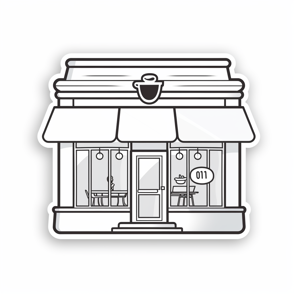 Cafe Line Graphic Icon on White Background