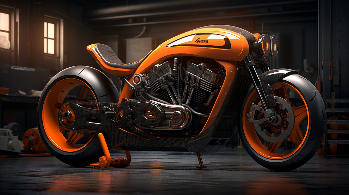 Vintage black and orange cafe racer