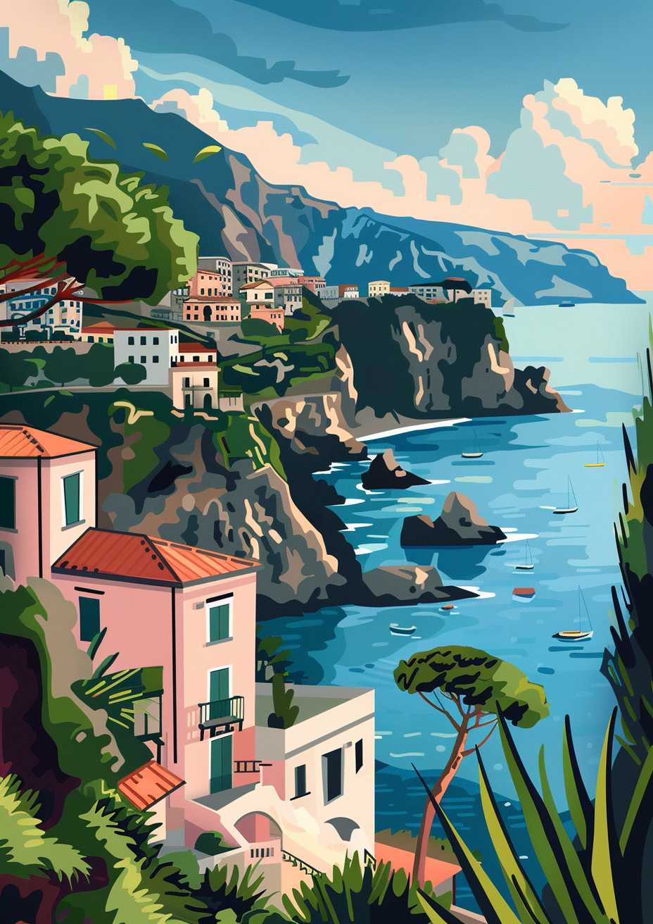 Calabria Italy Flat Vector Art Illustration