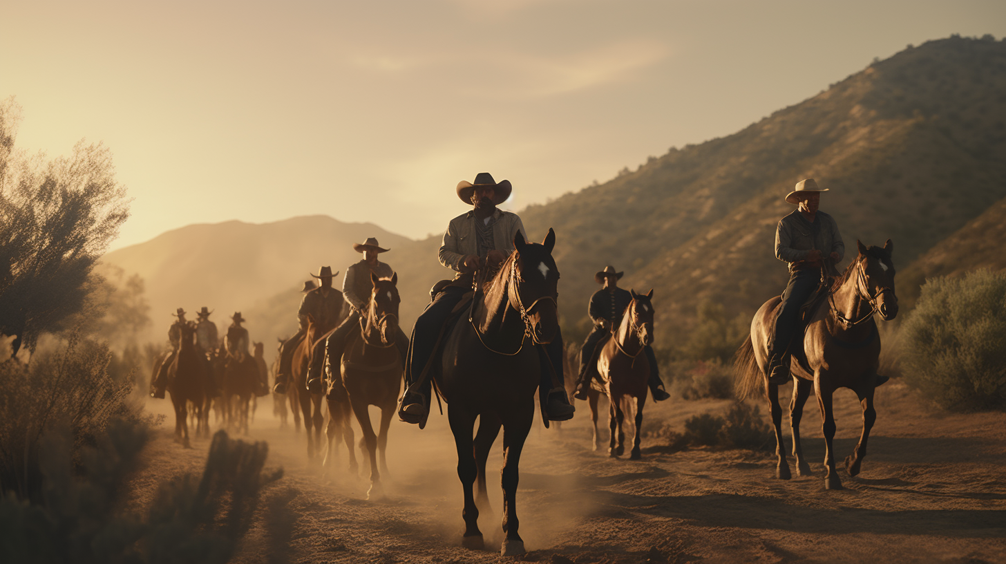 Skilled Californian Vaqueros on Horses