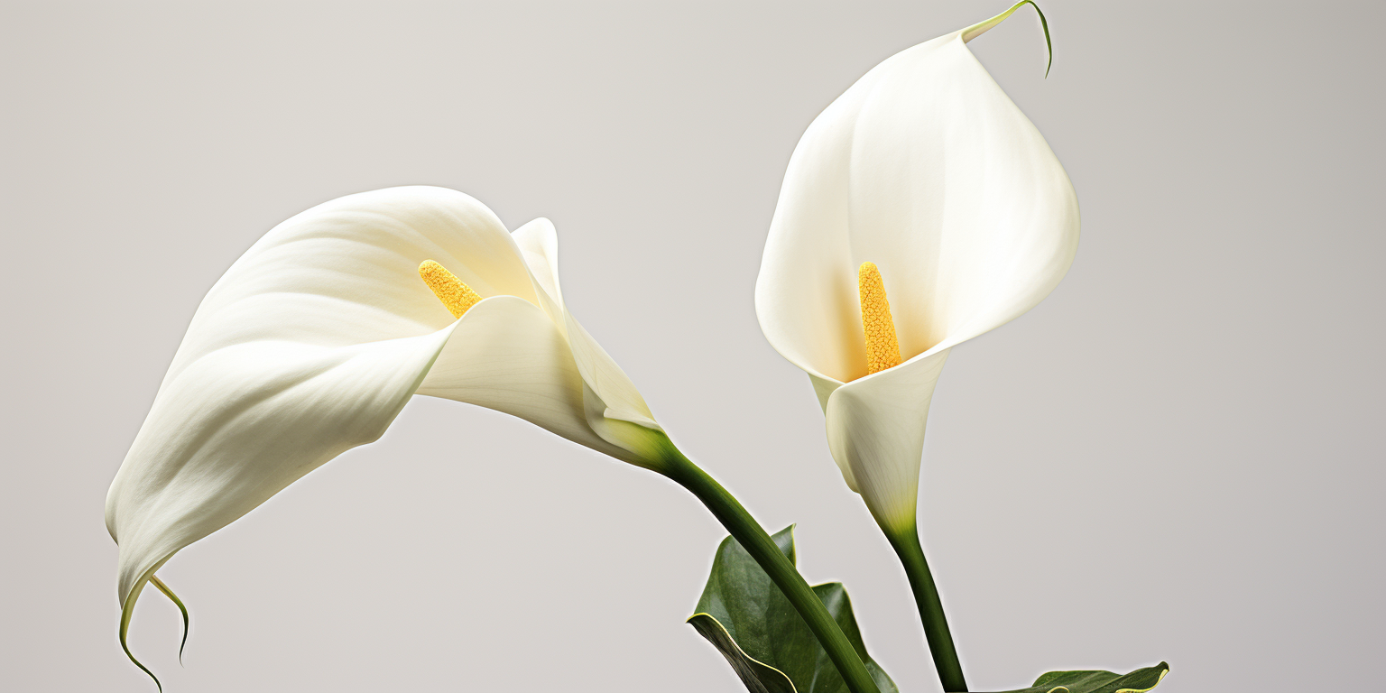 Beautiful calla lily on off white background