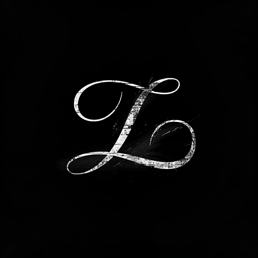 Calligraphy initials LR logo design