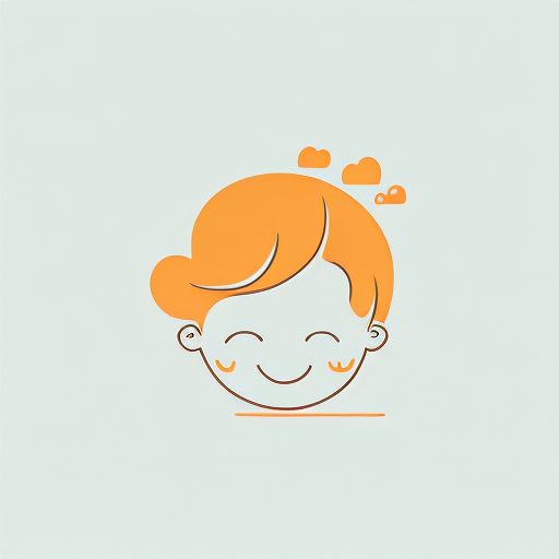 Minimalistic logo of a calm and happy child