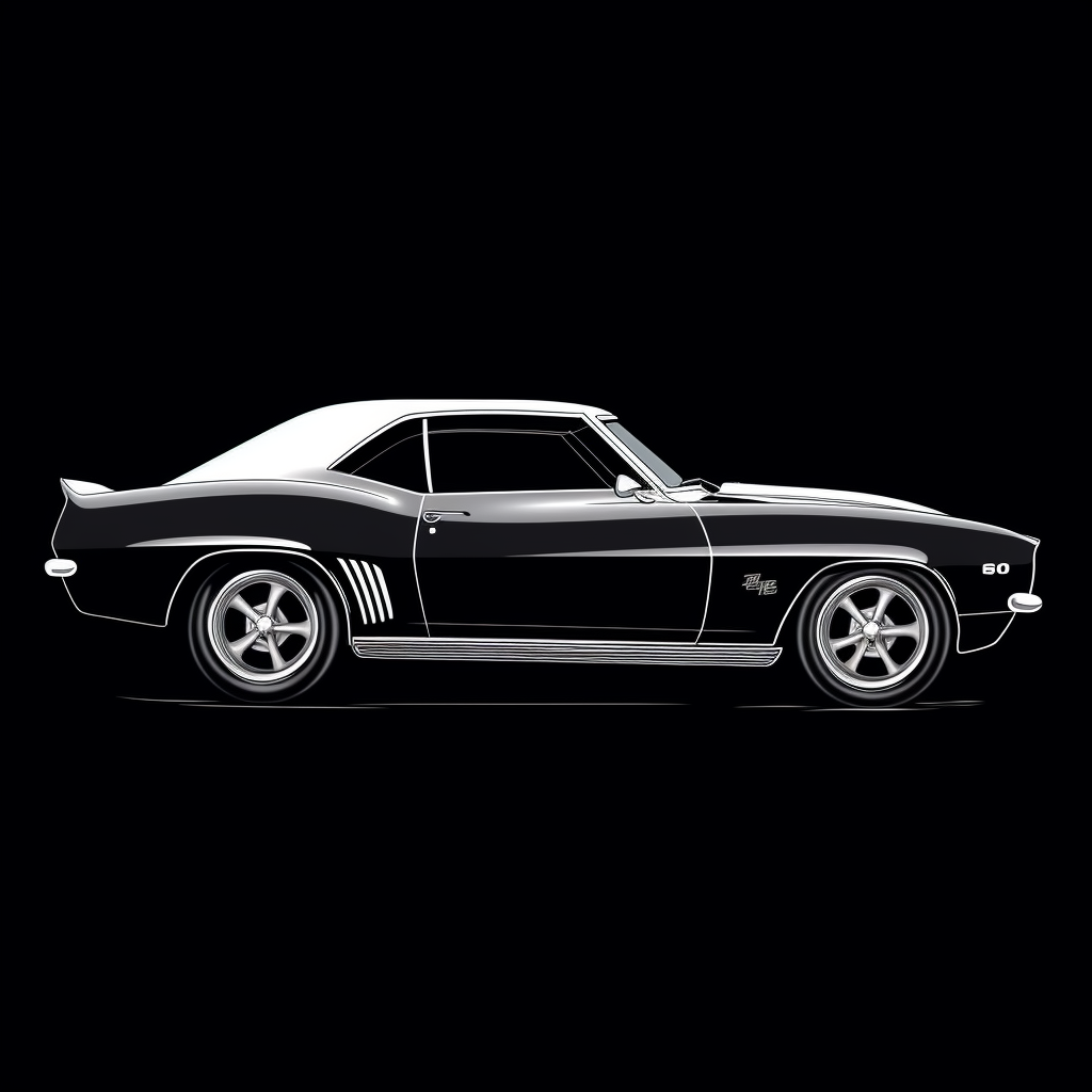 Classic Chevrolet Camaro Side View Silhouette