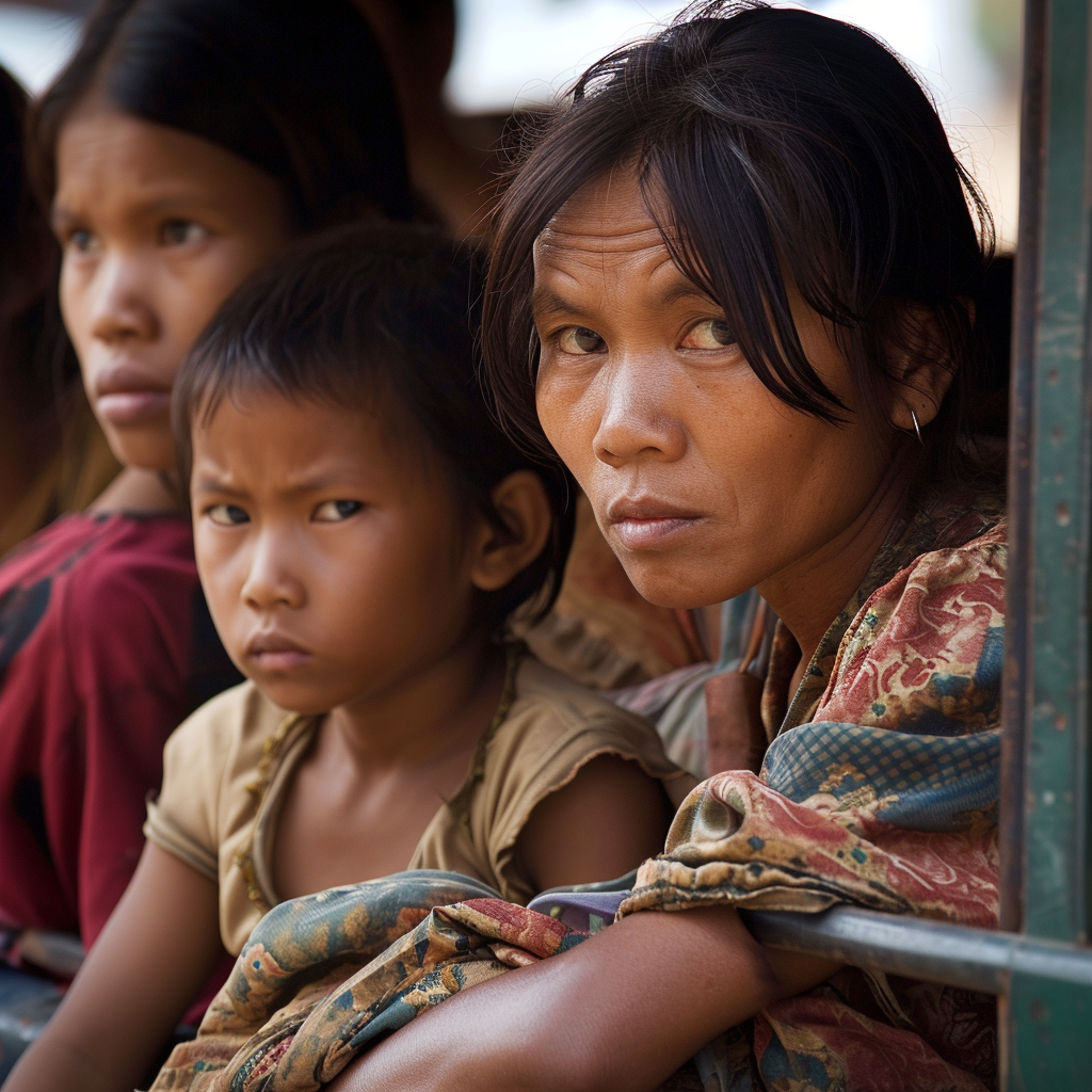 Cambodian people enduring forced relocation