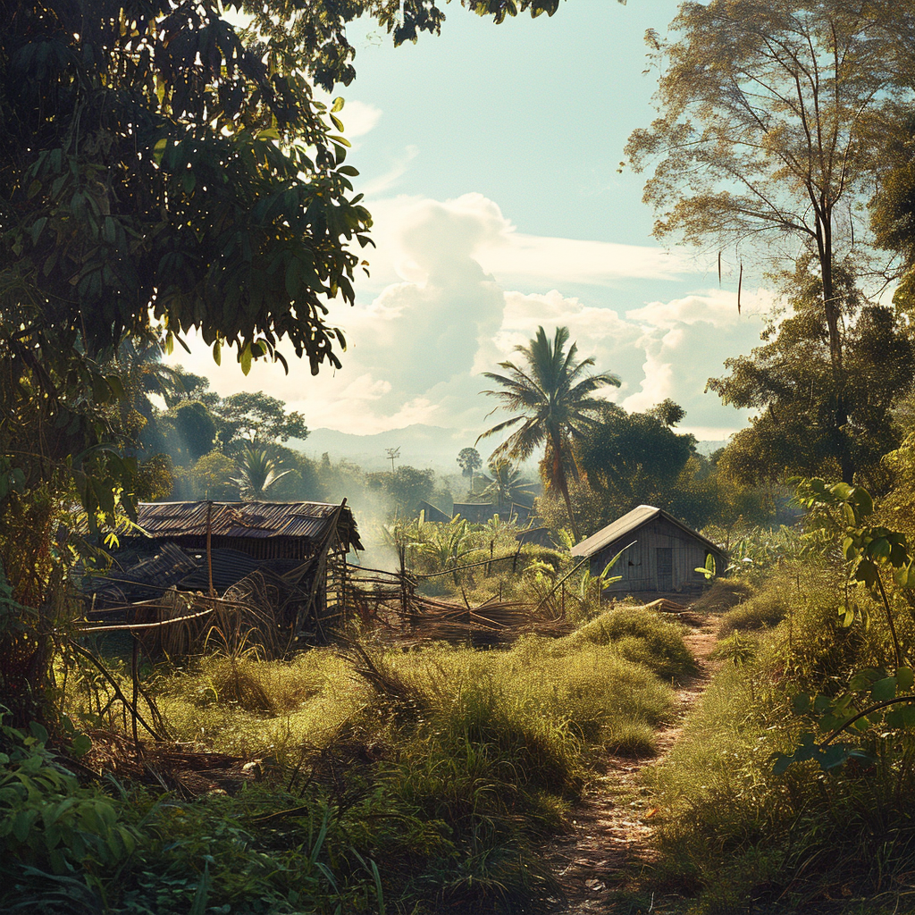 Image depicting difficult rural life in Cambodia