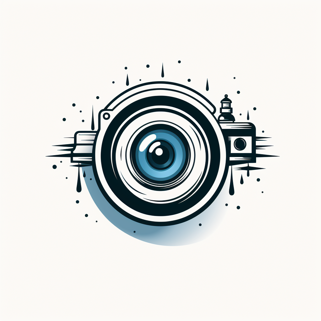 Simple camera logo with eye lens