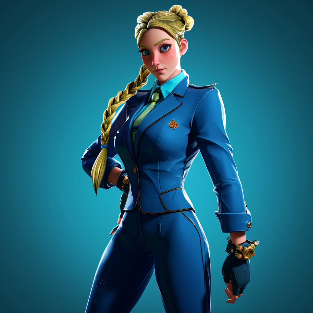 Stylized Cammy in Blue Suit Artwork