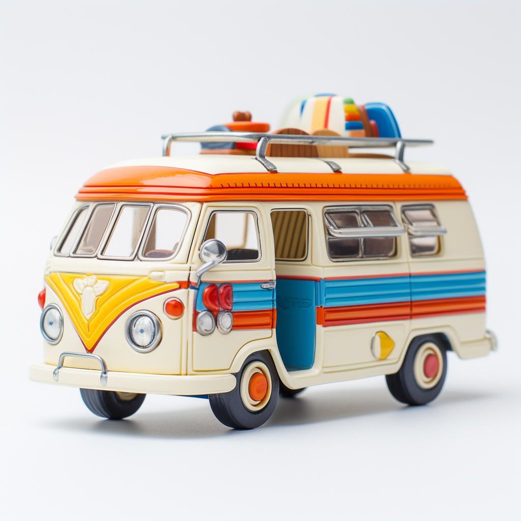 White background camper toy