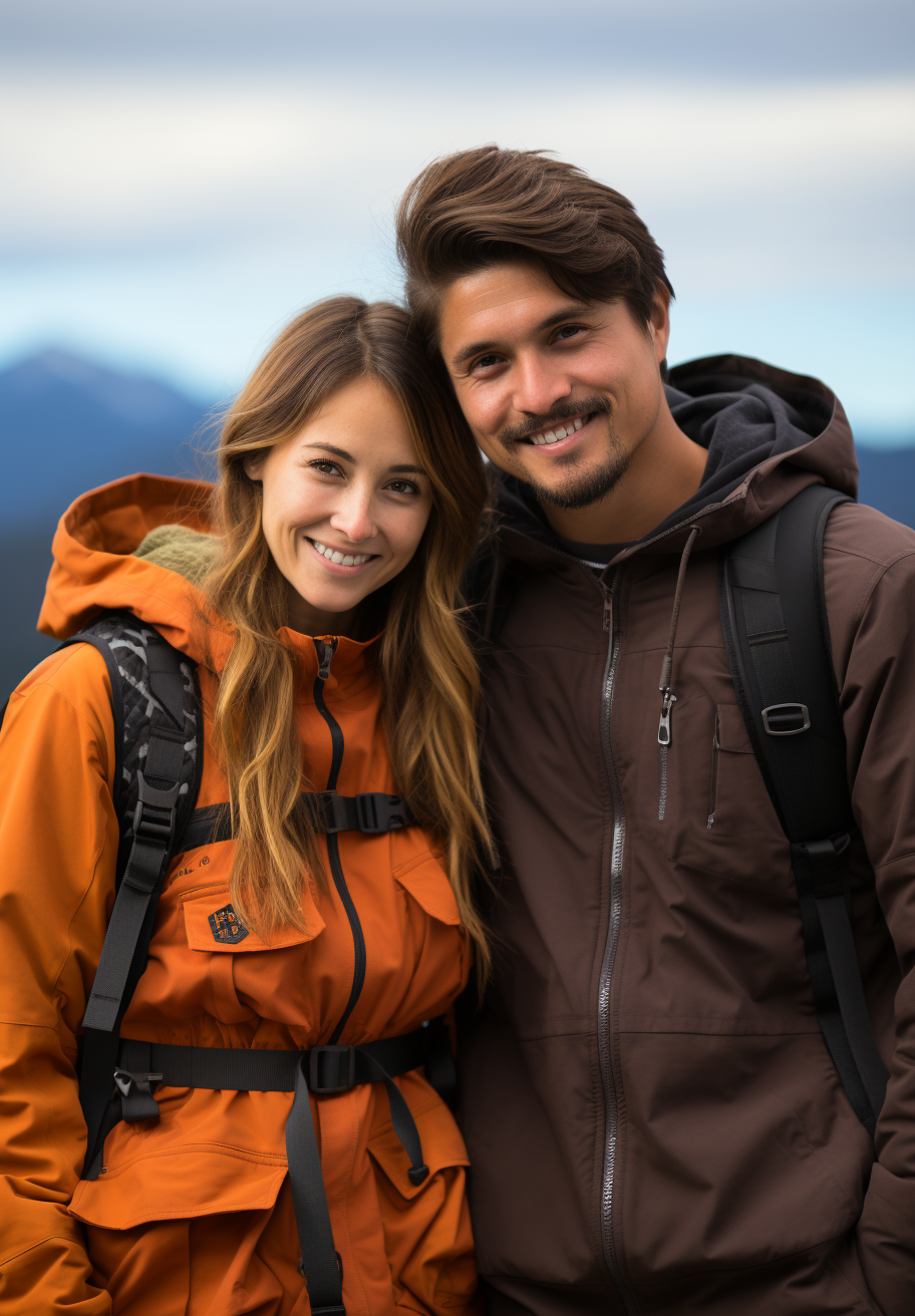 Couple hiking in the Canadian Rockies