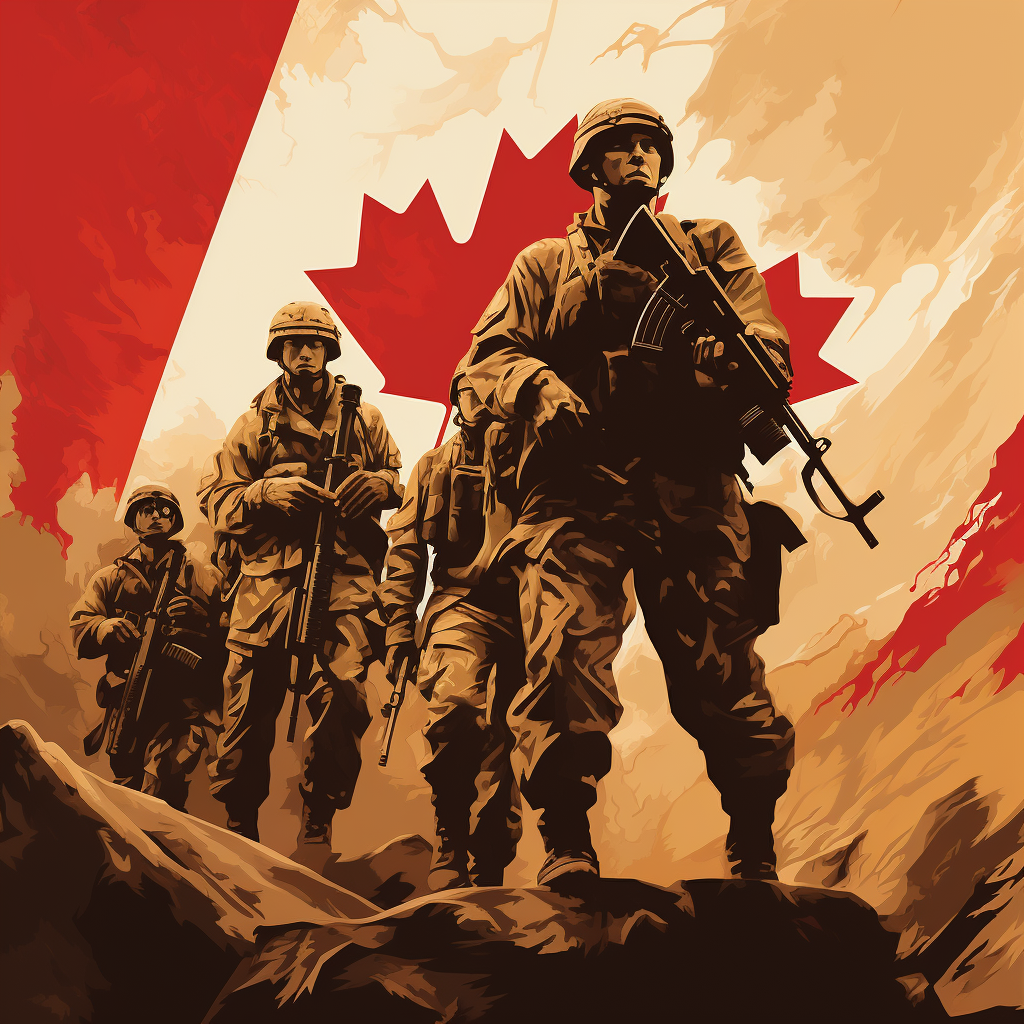 Group of Canadian Soldiers in Action